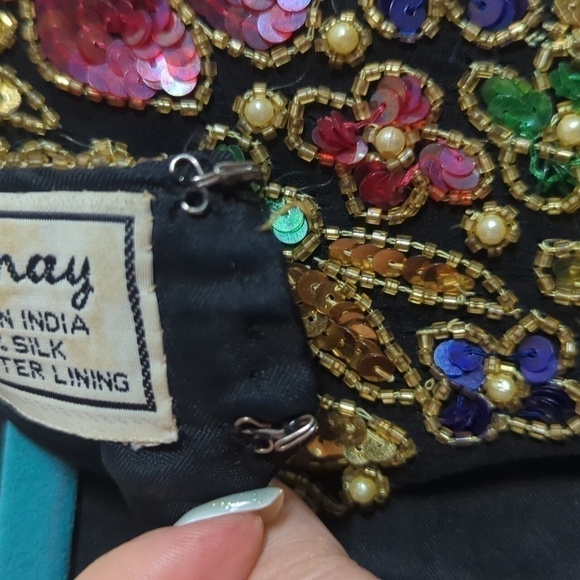 Euc Vintage Silk 80s 90s Sequin Dress sz4 SHOWSTOPPING - Picture 11 of 12